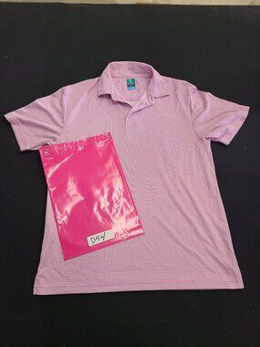 Pro Tour Coolplay Mens Pink Polo Shirt Medium 100% Polyester Lightweight Golf Te